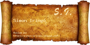 Simon Iringó névjegykártya